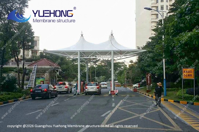Projet de structure membrane pour abri de soleil dans un complexe résidentiel à Guangzhou